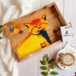 Buy Wooden Serving Tray With The Prettiest Pattern| Chinkara Design