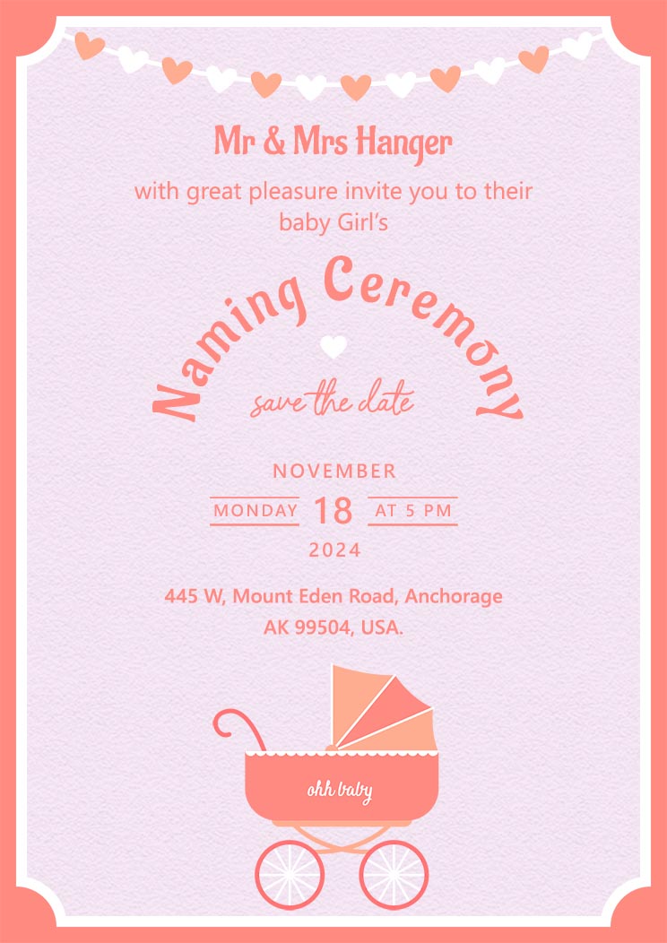 Naming Ceremony Cards